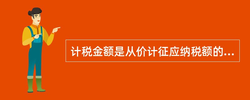 计税金额是从价计征应纳税额的计税依据，主要包括（）。