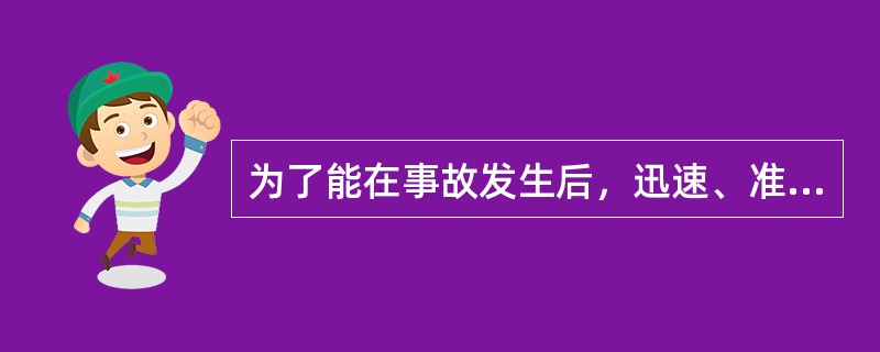为了能在事故发生后，迅速、准确、有效地进行处理，必须制定好《事故应急救援预案》以