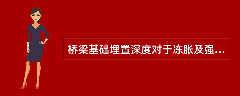 桥梁基础埋置深度对于冻胀及强冻胀土，在冻结线以下不少于（）。