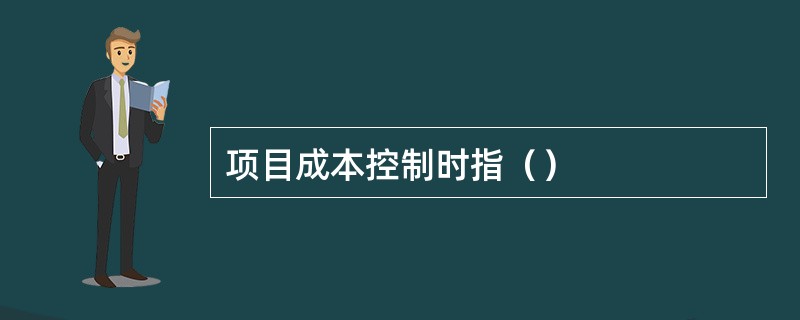 项目成本控制时指（）