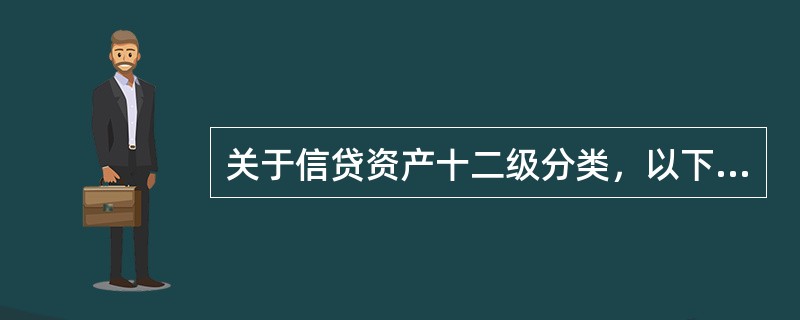 关于信贷资产十二级分类，以下表述正确的是（）。