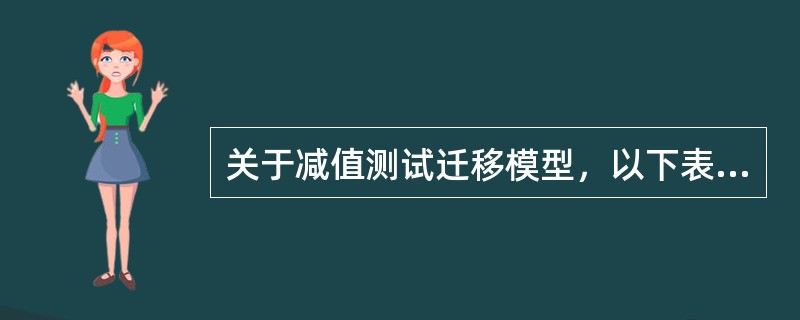 关于减值测试迁移模型，以下表述正确的是（）。