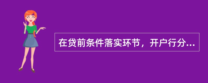 在贷前条件落实环节，开户行分管客户部门的行领导的工作职责包括（）