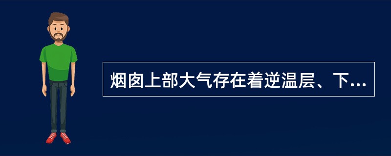 烟囱上部大气存在着逆温层、下部的大气为不稳定时，烟羽的形状呈（）。