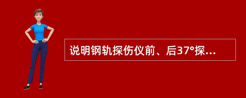 说明钢轨探伤仪前、后37°探头探测正常螺孔时的回波显示规律。