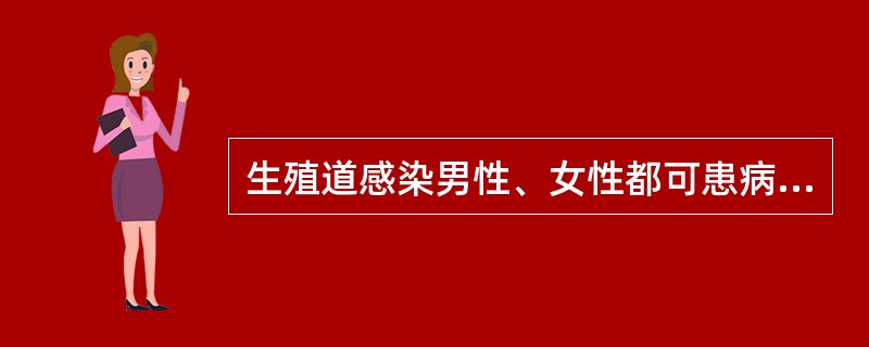 生殖道感染男性、女性都可患病，但有多个性伴的女性更易感染。