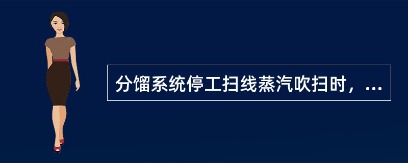 分馏系统停工扫线蒸汽吹扫时，控制阀、计量表应（）。