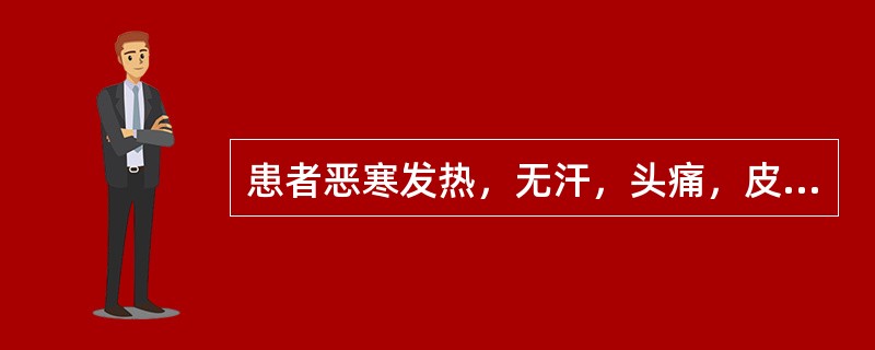 患者恶寒发热，无汗，头痛，皮肤干燥甚至皲裂，口唇、鼻孔、咽喉干燥，口渴饮水，痰黏