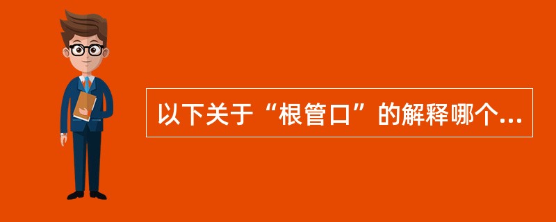 以下关于“根管口”的解释哪个是正确的（）。