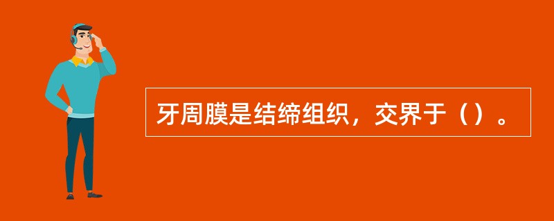 牙周膜是结缔组织，交界于（）。