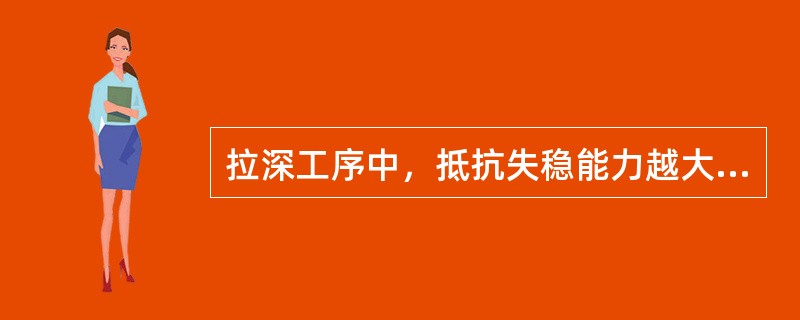 拉深工序中，抵抗失稳能力越大越容易起皱。（）