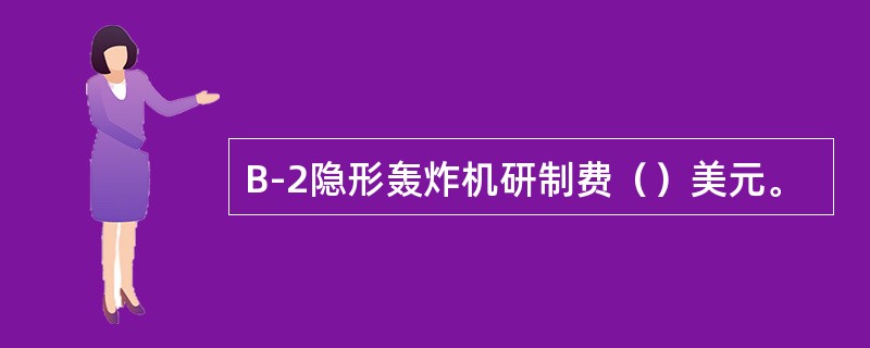 B-2隐形轰炸机研制费（）美元。