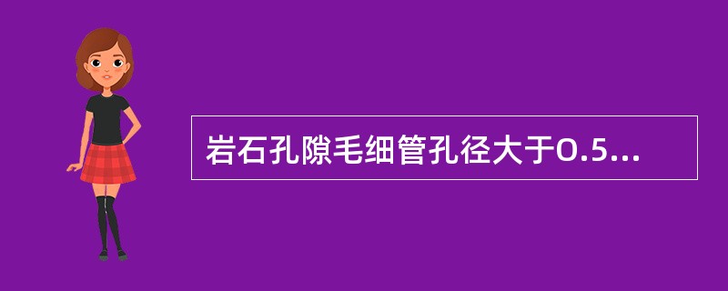 岩石孔隙毛细管孔径大于O.5mm或裂缝宽度大于O.25mm的孔隙称为（）。