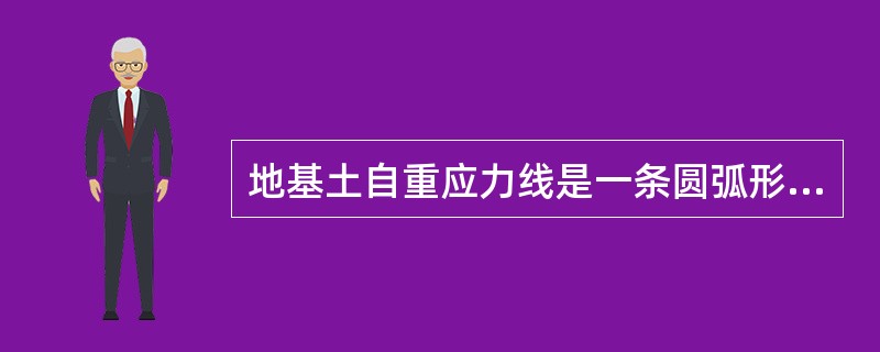 地基土自重应力线是一条圆弧形曲线。