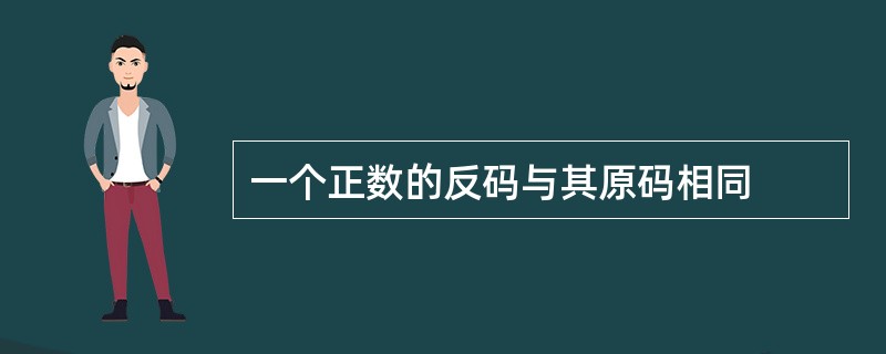 一个正数的反码与其原码相同