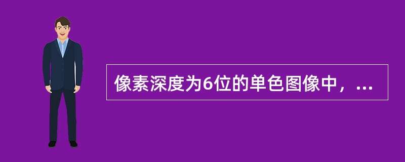 像素深度为6位的单色图像中，不同亮度的像素数目最多为（）个。