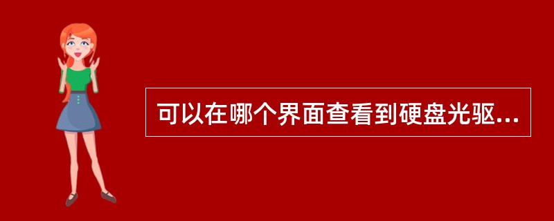 可以在哪个界面查看到硬盘光驱的工作状态：（）。