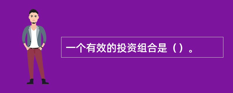 一个有效的投资组合是（）。