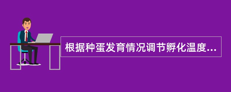 根据种蛋发育情况调节孵化温度，若胚胎发育缓慢，则适当提高孵化温度；若胚胎发育过快