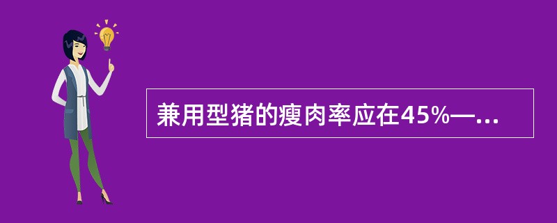 兼用型猪的瘦肉率应在45%—50%。