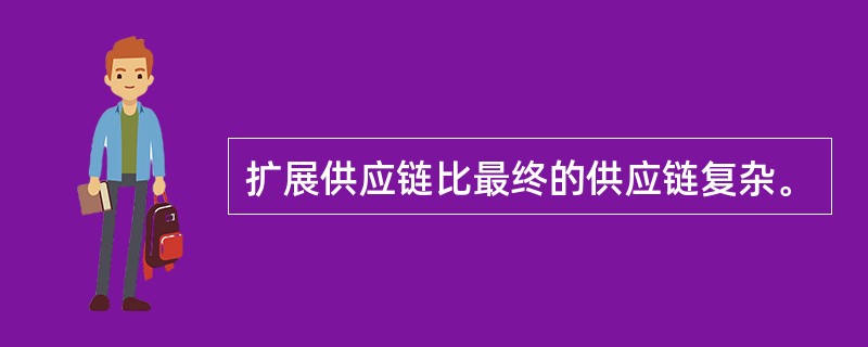 扩展供应链比最终的供应链复杂。