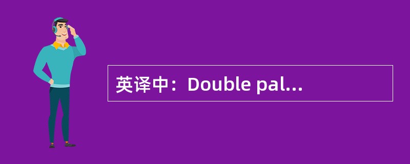 英译中：Double pallets handling