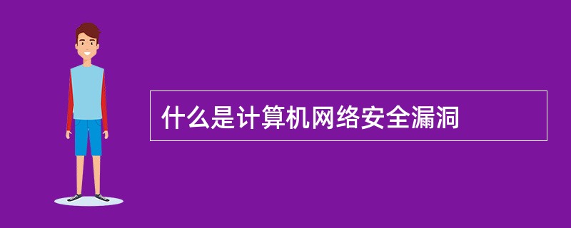 什么是计算机网络安全漏洞