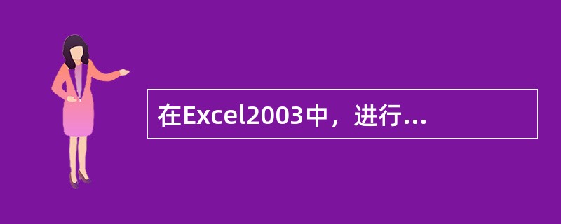 在Excel2003中，进行插入时，不能选择（）。