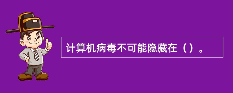 计算机病毒不可能隐藏在（）。