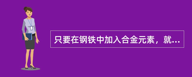 只要在钢铁中加入合金元素，就可以得到高强度钢。