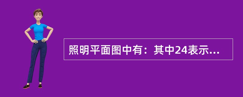 照明平面图中有：其中24表示（）；2×40表示（）；2.9表示（）；
