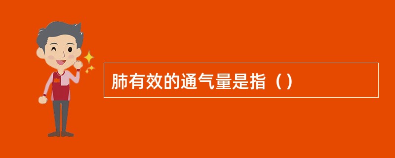 肺有效的通气量是指（）