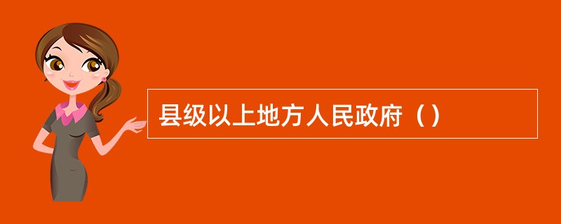 县级以上地方人民政府（）