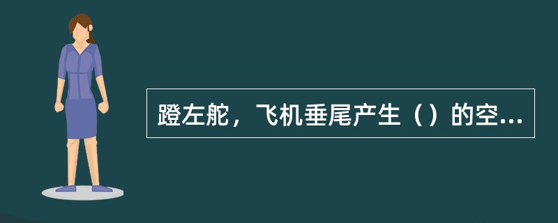 蹬左舵，飞机垂尾产生（）的空气动力。