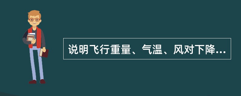 说明飞行重量、气温、风对下降性能的影响。