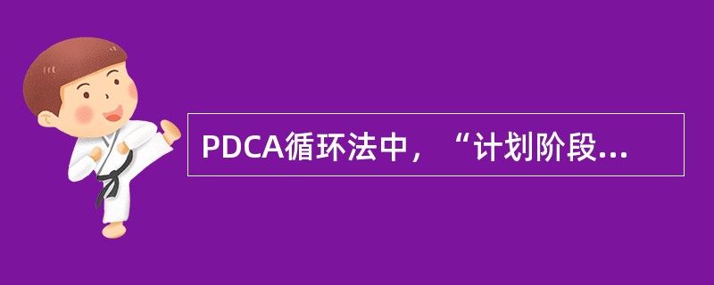 PDCA循环法中，“计划阶段，主要是制定实施目标的具体措施”属于哪个阶段.