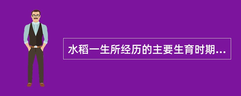 水稻一生所经历的主要生育时期为播种期、出苗期、分蘖期、插秧（移栽）期、拔节期、孕