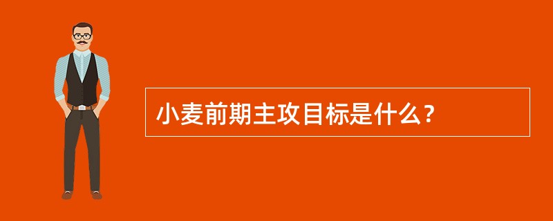 小麦前期主攻目标是什么？