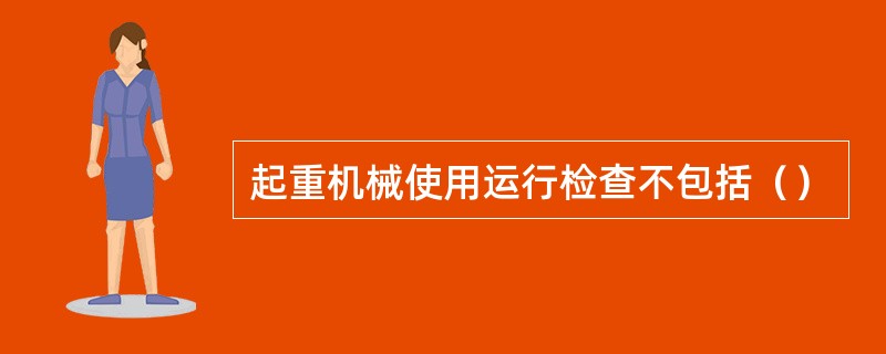 起重机械使用运行检查不包括（）