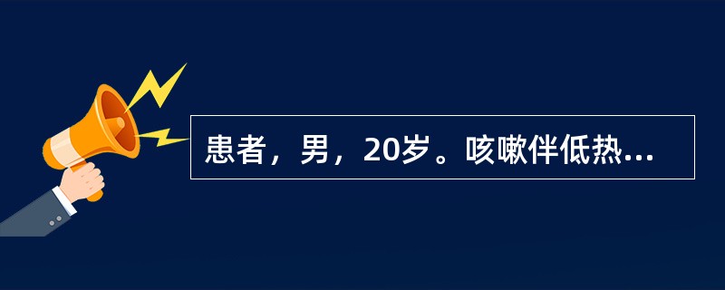 患者，男，20岁。咳嗽伴低热、盗汗、乏力1个月。X线显示右上肺云雾状阴影。应首先