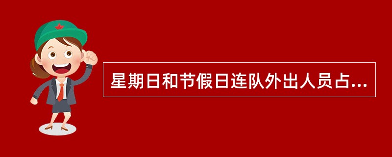 星期日和节假日连队外出人员占现有人数的比例：担负作战值班、边防、海防任务的部队一