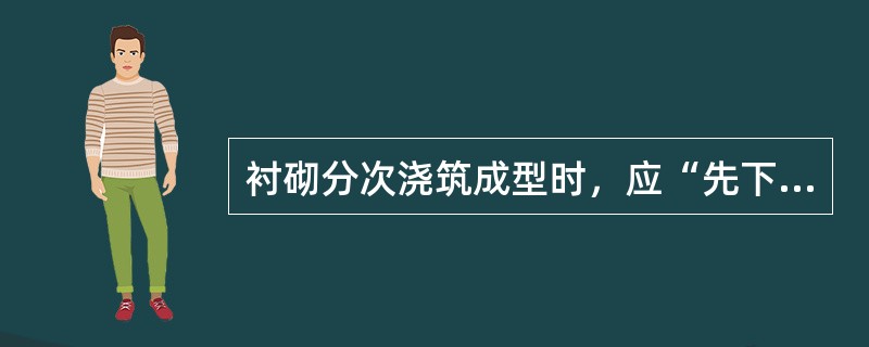 衬砌分次浇筑成型时，应“先下后上、左右对称、最后拱顶”的（）施工。