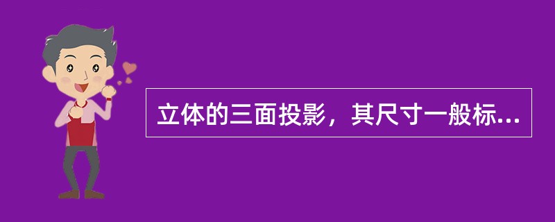 立体的三面投影，其尺寸一般标注在反映形体特征的投影图上。