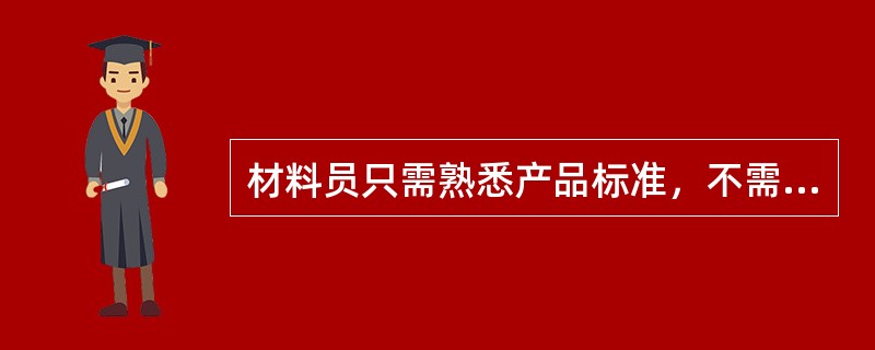 材料员只需熟悉产品标准，不需熟悉基础标准和相关标准。