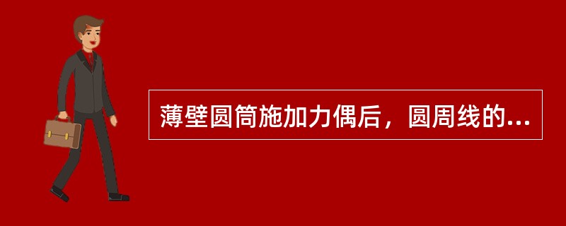 薄壁圆筒施加力偶后，圆周线的形状、大小未改变，相邻圆周线绕轴线发生相对转动，它们