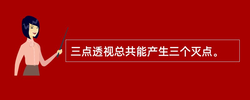 三点透视总共能产生三个灭点。