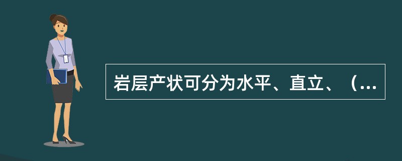 岩层产状可分为水平、直立、（）三种类型。