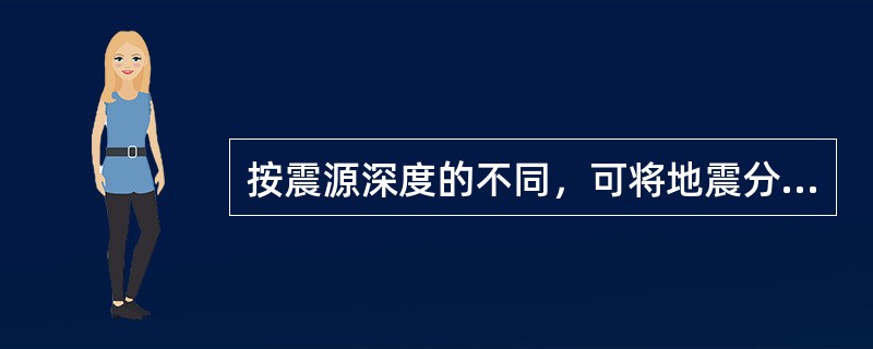 按震源深度的不同，可将地震分为浅源地震、（）和深源地震。