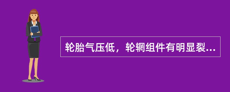 轮胎气压低，轮辋组件有明显裂纹时，不应该对轮胎进行充气。