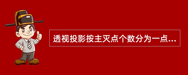 透视投影按主灭点个数分为一点透视、二点透视和三点透视。